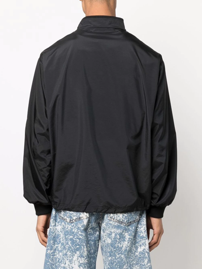 Shop 424 Logo-embroidered Windbreaker Jacket In Black