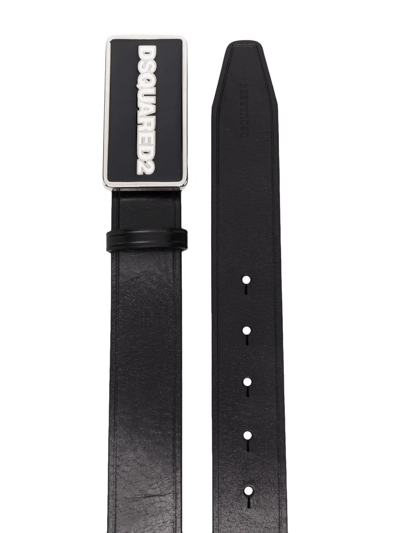 Shop Dsquared2 Logo-buckle Leather Belt In Black