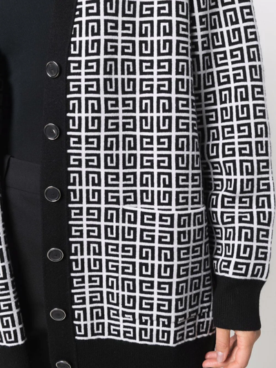 Givenchy Black & White Cashmere 4g Long Cardigan In White