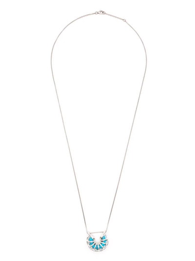 Shop Bottega Veneta Weave-pendant Necklace In Silver