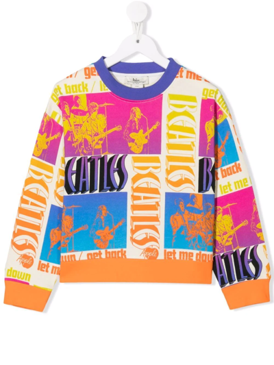 Shop Stella Mccartney Logo-print Crew Neck Sweatshirt In Orange