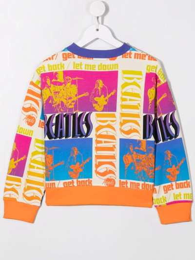 Stella Mccartney Logo-print Crew Neck Sweatshirt In Orange