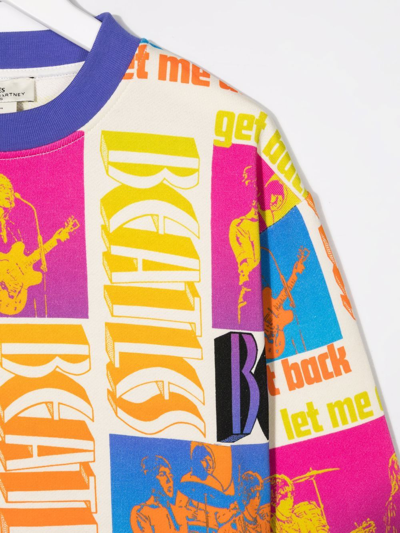 Stella Mccartney Logo-print Crew Neck Sweatshirt In Orange