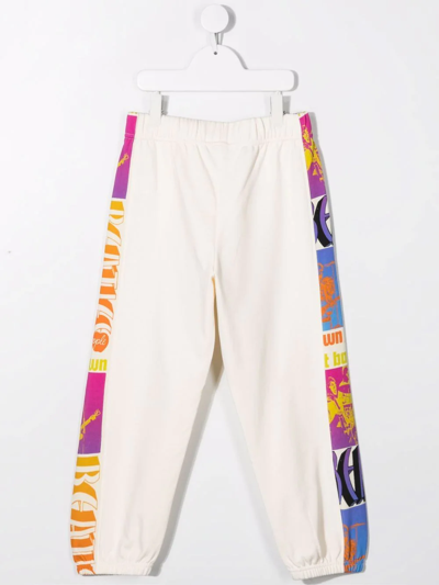 Shop Stella Mccartney Logo-print Drawstring Track Pants In Neutrals