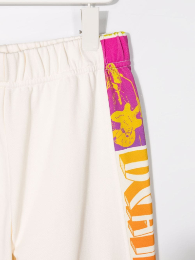 Shop Stella Mccartney Logo-print Drawstring Track Pants In Neutrals