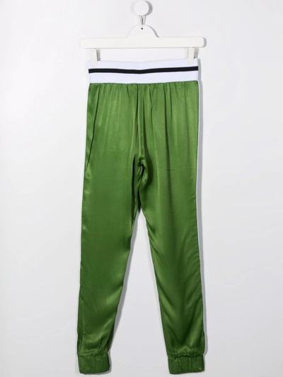 Shop Karl Lagerfeld Teen Side-stripe Track Pants In Green