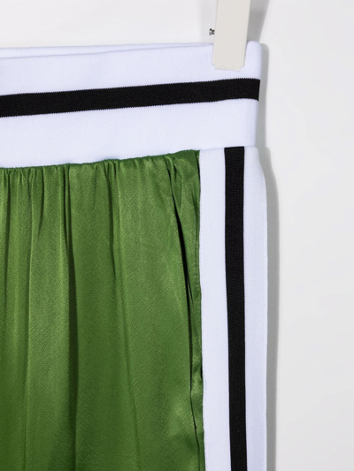 Shop Karl Lagerfeld Teen Side-stripe Track Pants In Green
