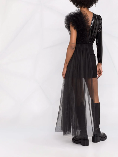 Alchemy X Lia Aram Ruffle-detail Bodysuit In Black