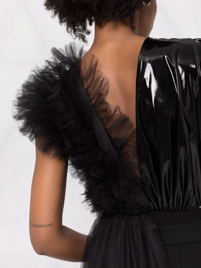 Alchemy X Lia Aram Ruffle-detail Bodysuit In Black