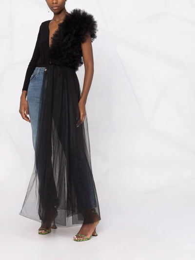 Alchemy X Lia Aram Ruffle-detail Bodysuit In Black