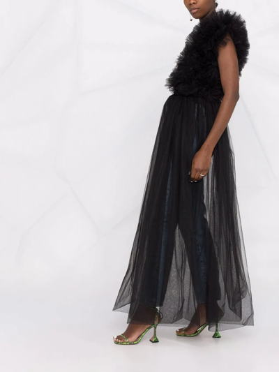 Alchemy X Lia Aram Ruffle-detail Bodysuit In Black