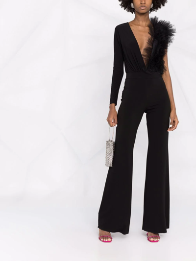 Alchemy X Lia Aram Ruffle-detail Bodysuit In Black