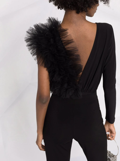 Alchemy X Lia Aram Ruffle-detail Bodysuit In Black