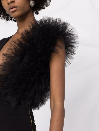 Shop Alchemy X Lia Aram Ruffle-detail Bodysuit In Black