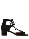 TABITHA SIMMONS 50MM TALLIA SUEDE LACE-UP SANDALS, BLACK