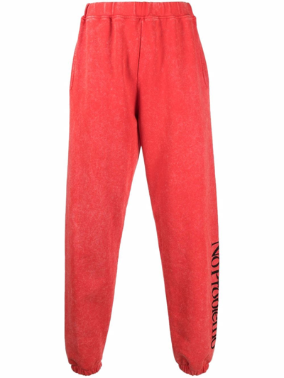 Shop Aries Logo-print Jersey Track Pants In Red