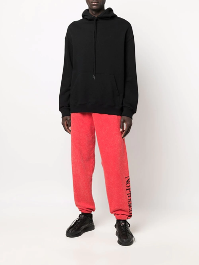 Shop Aries Logo-print Jersey Track Pants In Red