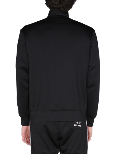Shop Moschino "double Question Market" Sweatshirt In Black
