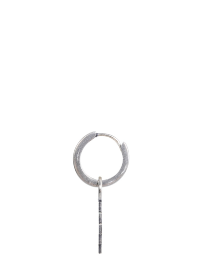 Shop Marcelo Burlon County Of Milan Hoop Earrings With Cross Pendant In Silver