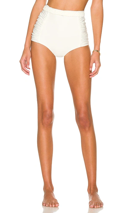 Shop Johanna Ortiz Cape Of Good Reversible Bikini Bottom In Camel & Ecru