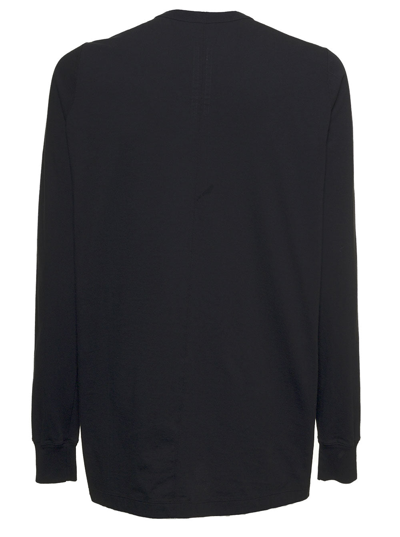 Shop Rick Owens Cotton Crew Neck Sweater With Long Sleeves In Black