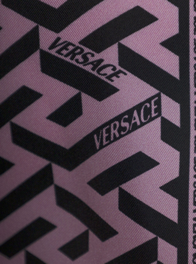 Shop Versace Silk Bermuda Shorts With Monogram Foulard Print In Pink