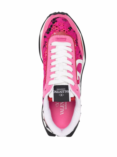 Shop Valentino Lacerunner Sneakers In Violet