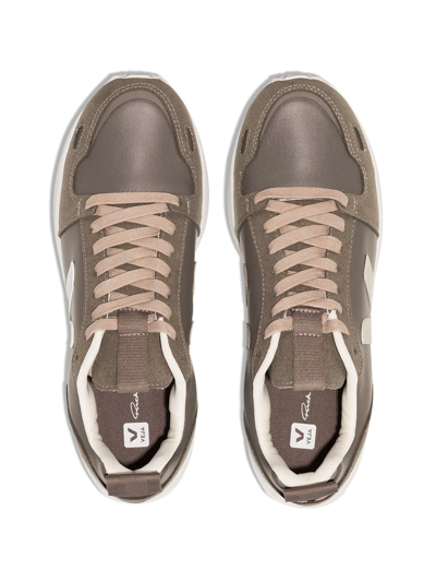Shop Rick Owens X Veja Hiking Low-top Sneakers In Brown