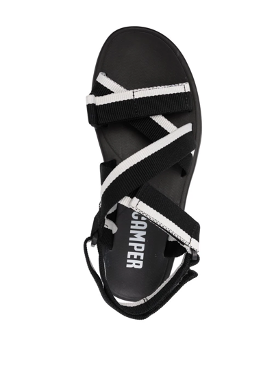 Shop Camper Match Touch-strap Sandals In Black