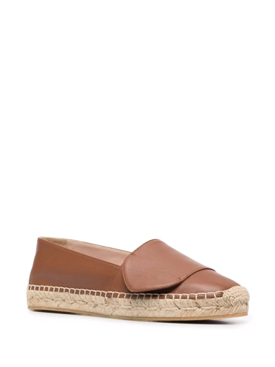 N°21 Leather Flat Espadrilles In Brown