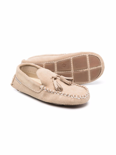 Shop Babywalker Suede Tassel-detail Loafers In Neutrals