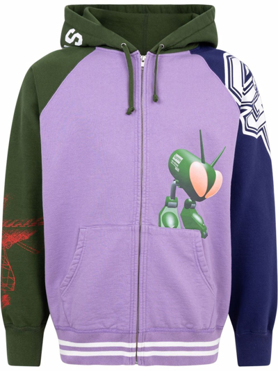 Shop Supreme X Junya Watanabe Zip-up Hoodie In Purple