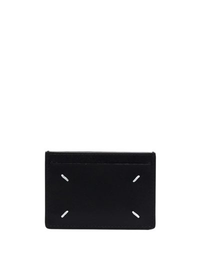 Shop Maison Margiela Small Leather Card Holder In Black