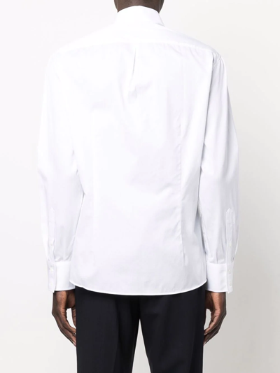 Shop Brunello Cucinelli Plain Long-sleeve Shirt In White