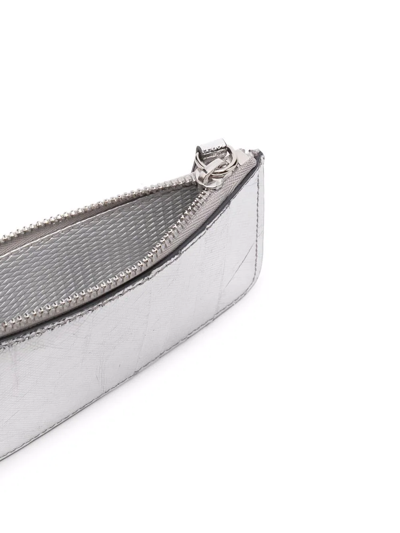 Shop Mm6 Maison Margiela Small High-shine Cardholder In Silver