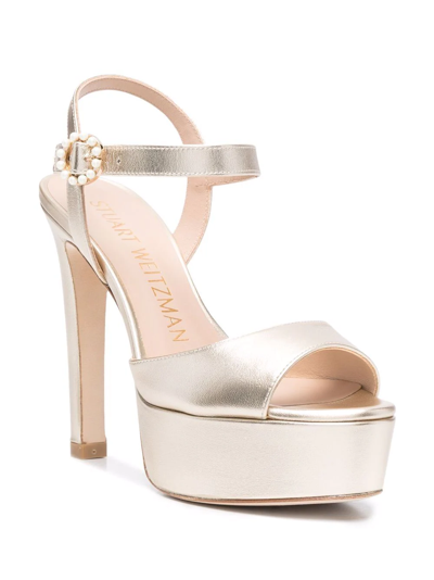 Shop Stuart Weitzman Piper 130mm Platform Sandals In Gold