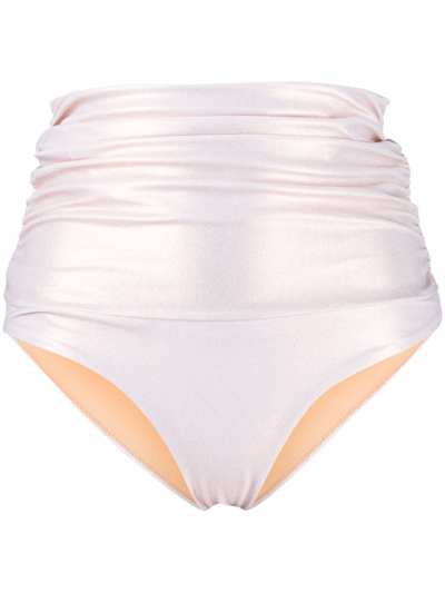 Shop Maria Lucia Hohan Raspini Metallic Bikini Bottom In Pink