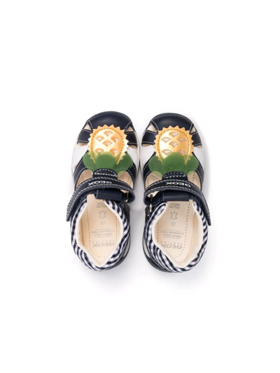 Geox Appliqué-detail Open Toe Sandals In Blue