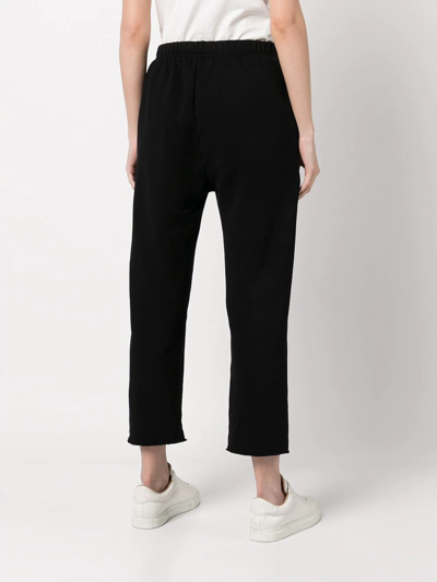 Shop Les Tien Cropped Straight-leg Joggers In Black