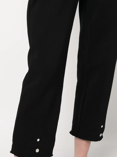 Shop Les Tien Cropped Straight-leg Joggers In Black