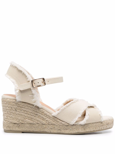 Shop Castaã±er Bromelia Wedge Espadrilles In Neutrals