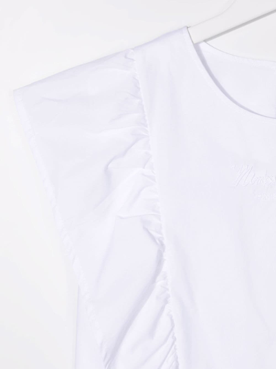 Shop Pinko Teen Ruffle-detail Top In White