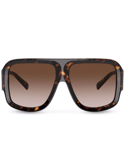 Shop Dolce & Gabbana Magnificent Oversized-frame Sunglasses In Black