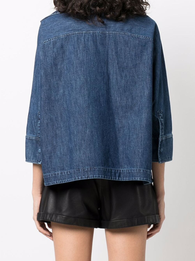 VLOGO 标牌牛仔罩衫