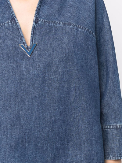 VLOGO 标牌牛仔罩衫