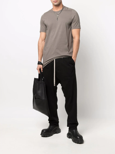 Shop Rick Owens Drkshdw Drop-crotch Drawstring Cotton Trousers In Black