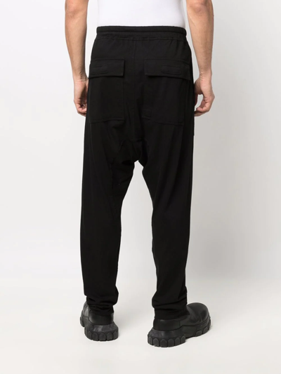 Shop Rick Owens Drkshdw Drop-crotch Drawstring Cotton Trousers In Black