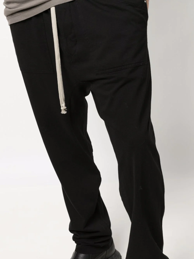 Shop Rick Owens Drkshdw Drop-crotch Drawstring Cotton Trousers In Black