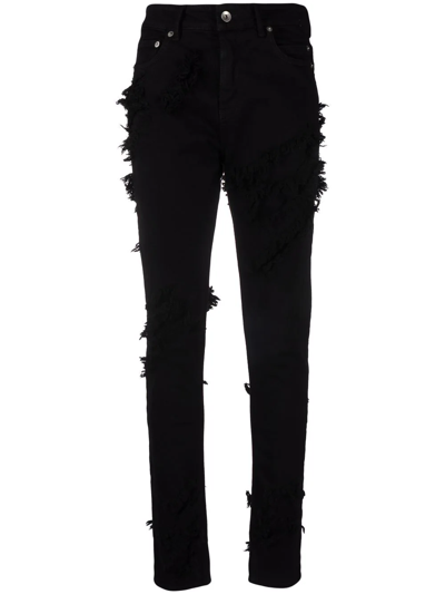 Shop Rick Owens Drkshdw Distressed-design Jeans In Black