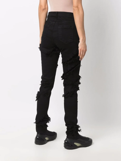 Shop Rick Owens Drkshdw Distressed-design Jeans In Black
